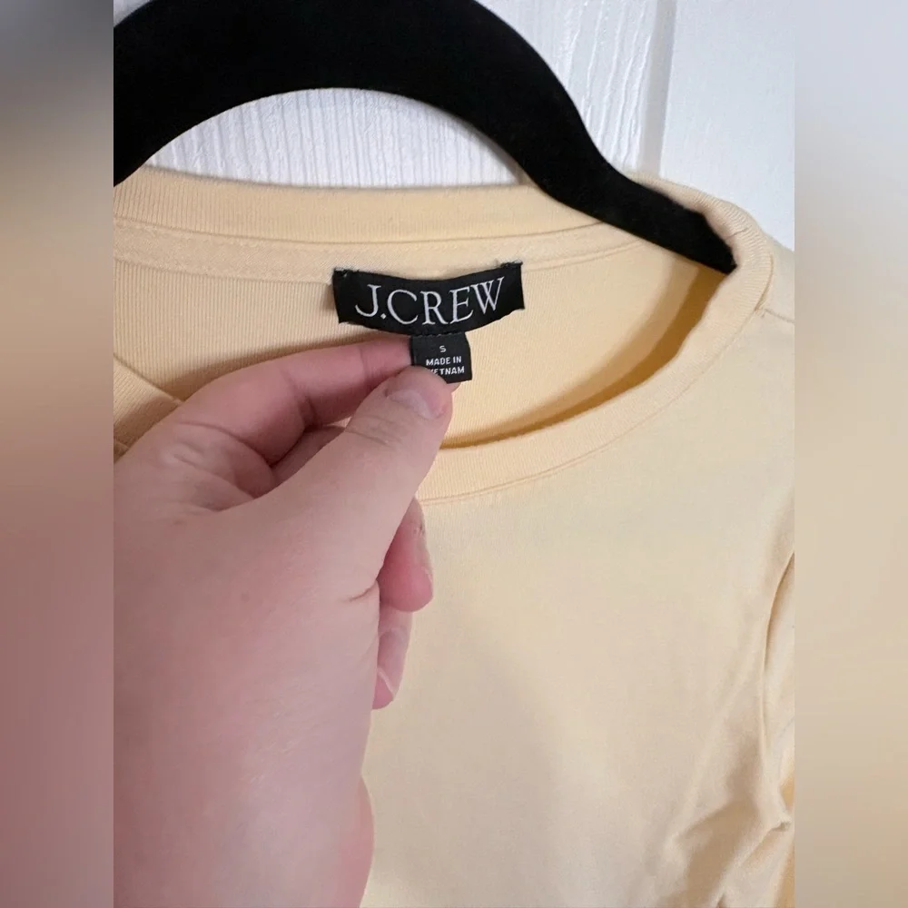 J.Crew Slim Fit Button Cuff Long Sleeve Tee | Soft Yellow | Size Small